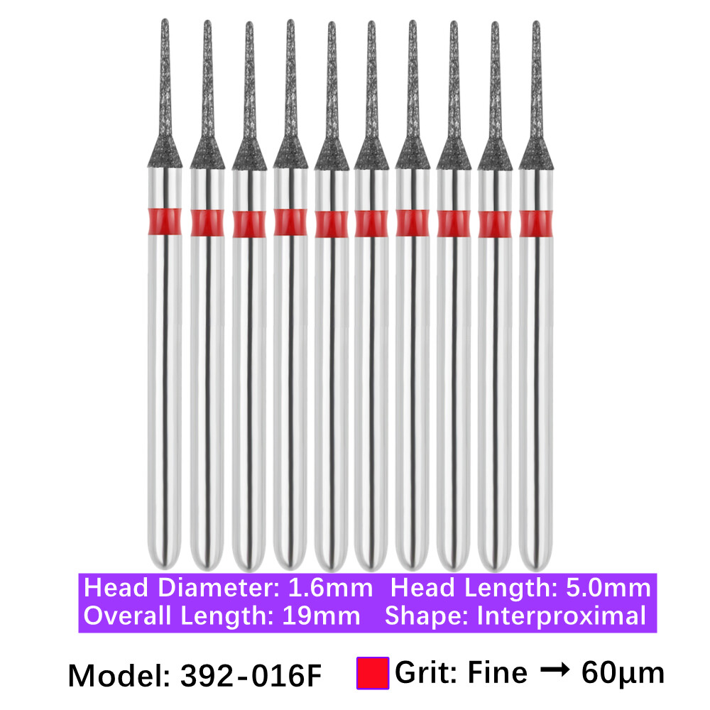 50pc Vakker Dental Diamond Burs Shape: Inter Proximal, Gross Reduction Bits