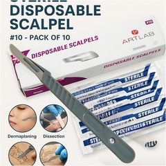 STERILE DISPOSABLE SCALPELS #10 – 10 PCS SINGLE USE SUITABLE FOR DERMAPLANING