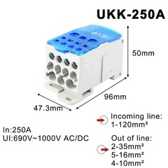 Junction Box 125A-500A DIN Outdoor Power Distribution Cable Connectors UKK80A