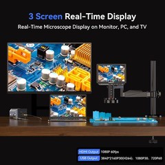 TOMLOV Autofocus 4K Digital Microscope, 8″ TM4K-AF Flex Arm HDMI Micro Soldering