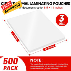 RAZCC Laminating Sheets, 500 Pack Clear Thermal Transparent