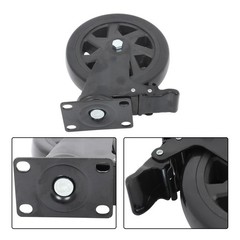 4Pcs Heavy Duty Casters Black 6″ W/ Brake 360° steering With 2× Hardware Kits