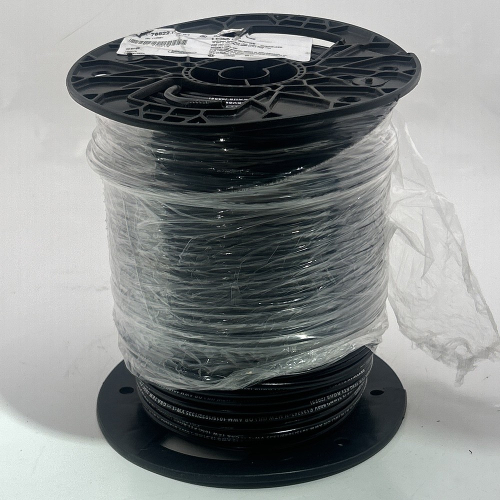 12 AWG Hook-Up Wire 19/0.0185″ Black 600V 500.0′ (152.4m)