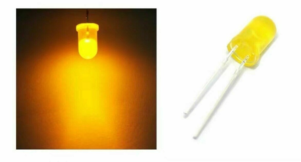 10-1000pcs 3mm LED Light Emitting Diodes Yellow Lights Bright Yellow LED US Ship