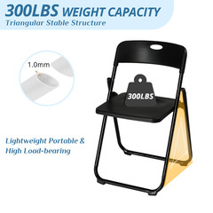 4PC Outdoor Heavy Duty Plastic Portable Folding Chair with Reinfoced Steel Frame