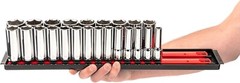 1/2 Inch Drive 6-Point Socket Set with Rails, 78-Piece-3/8-1-5/16 in., 10-32 mm