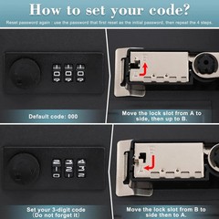 20 Key Storage Lock Box, Wall Mount Key Cabinet with Combination Lock, 7.87 X 6.