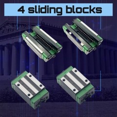 2PCS HGR20 Linear Guide Rail 200-2200mm+4PCS HGH20CA Slide Blocks CNC DIY