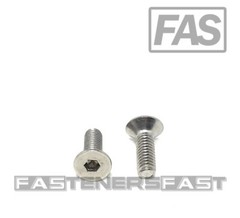 (50) M4 x 0.7 x 12 Stainless Steel Flat Head Socket Cap Screws DIN7991 M4-0.7 A2