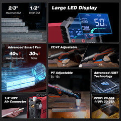 Arccaptain CUT50 Plasma Cutter Dual Voltage HF Start Cutter