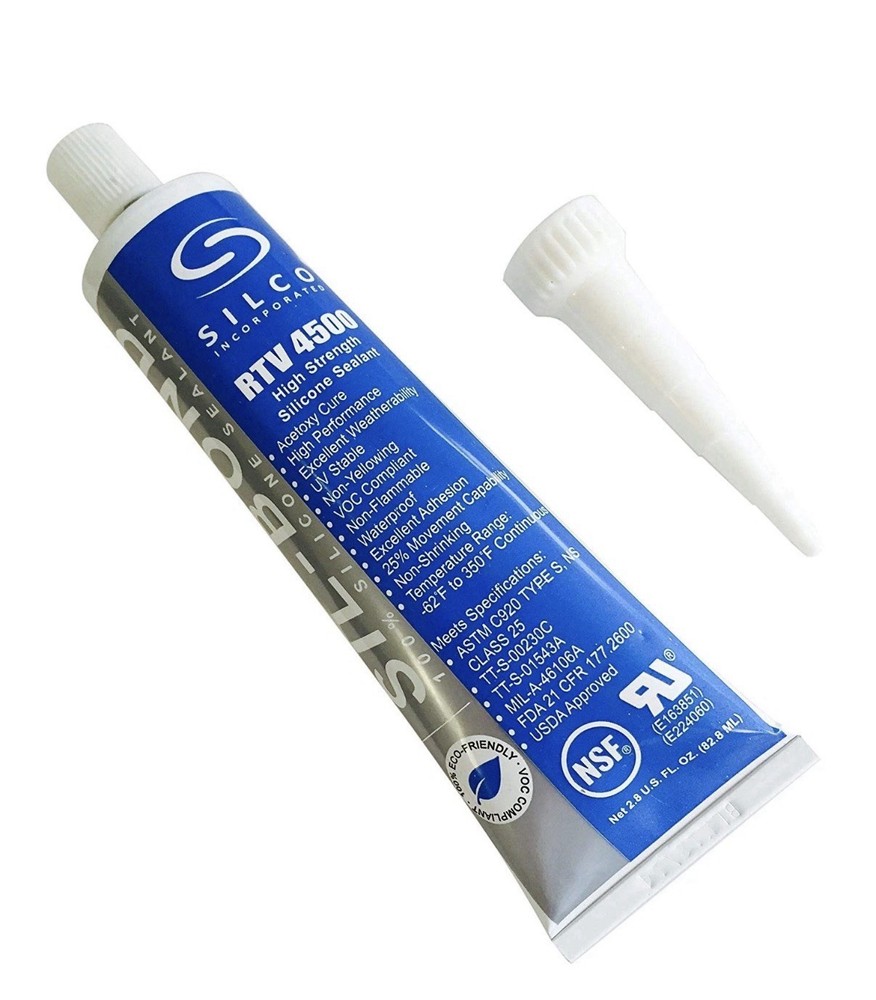 Silicone RTV 4500 FDA Grade High Strength Silicone Sealant, clear (2.8 Fl.Oz)