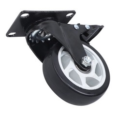 4 Pcs 4 In Swivel Caster Wheels 2200Lbs Heavy Duty With Brake And White Hubs