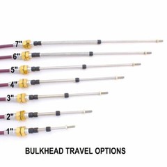 4 Series Push-Pull Cable, Bulkhead Hubs, 1/4-28 Rods, (choose travel option)