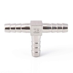 Stainless Steel 5/16″ Hose Barb Tee 3 Way T Shaped Co2 Splitter with clamps C287