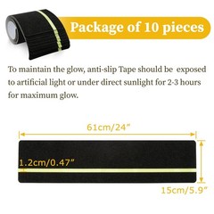 Non Slip Grip Tape with Glow High Friction Deck Grip Tape Strips 6″x24″, 10-Pack