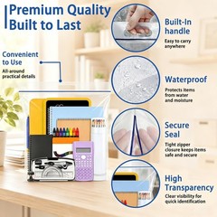 3 Gallon Clear Zipper Storage Bag 16″x18″ 4mil Heavy Duty w/ Handle