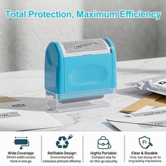 Identity ID Theft Protection Roller Stamp Guard Privacy Confidential Data Secure
