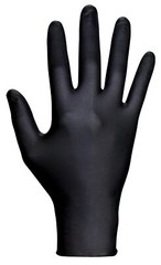 SAS Safety 66518 Raven Powder-Free Disposable Black Nitrile 7-Mil Gloves, Lar…