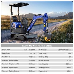 Free Shipping 13.5HP Mini Excavator 1 TON B&S EPA Engine Hydraulic Thumb Digger