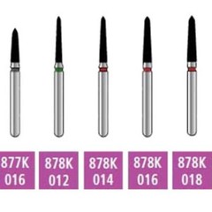 Dental Diamond Bur, FG 878K.014 Fine, Gingival Curettage, Single Use, 10/Pk