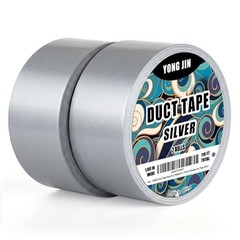Silver Duct Tape Waterproof, 2 Pack, 2 Inch x 40 Yards Total