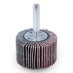 Aluminum Oxide Shank Mounted Flap Wheels, 1-1/2” x 1” x 1/4”, 60 Grit – 5 Pack