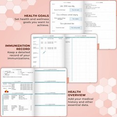 Clever Fox Large Medical Planner 12-Month Medical Notebook 7×10.5″ (Light Pink)