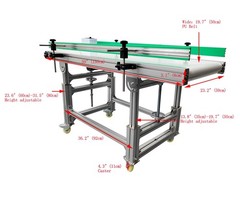 59×19.7in PU Belt Conveyor Machine Food Inclined Conveyor110V 120W Highly Adjust