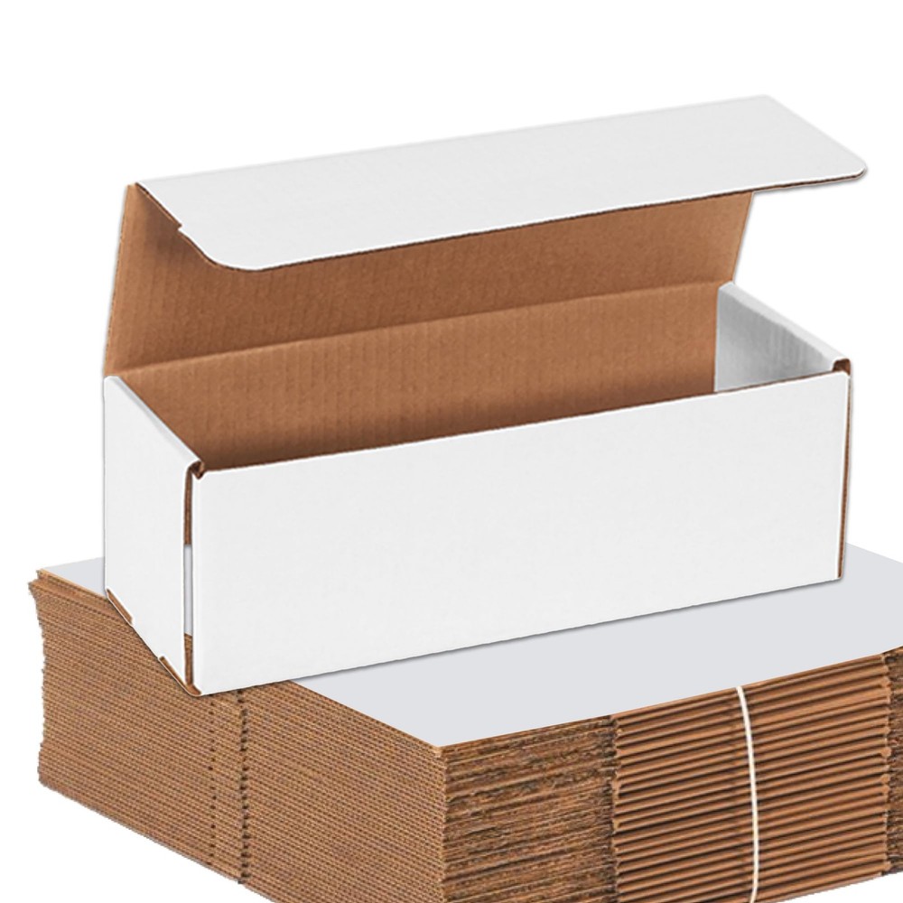 AVIDITI White Shipping Boxes 12″L x 4″W x 4″H, 25-Pack – White Box Crush-Proo…