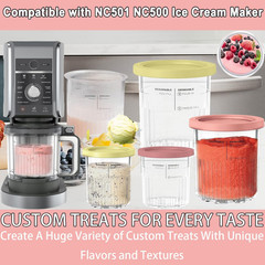 4 Pack Creami Pints and Lids for Ninja, for NC501 NC500 Creamy Icecream Containe