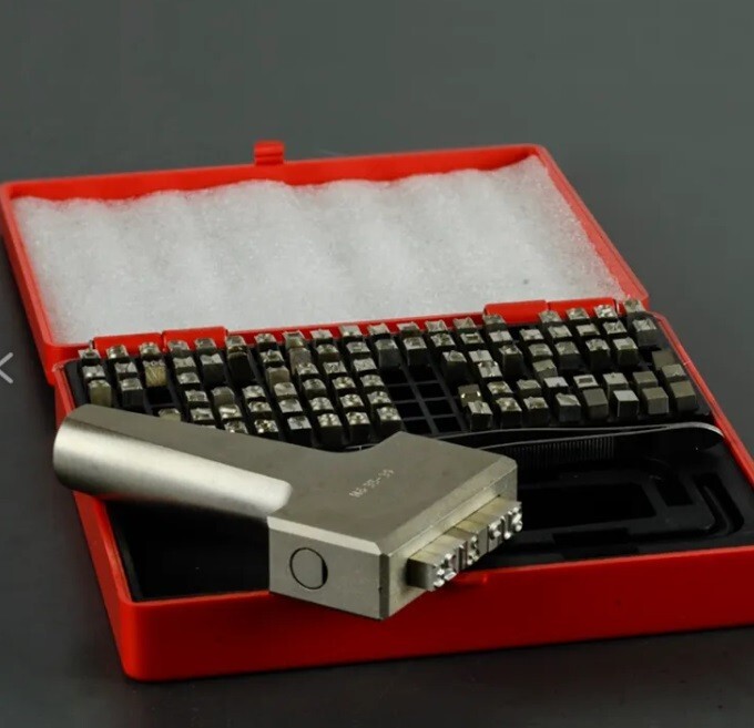 Young Bros Stamp Works 3/32″ Steel Set Marking Kit + Holder 112 pcs MADE IN USA