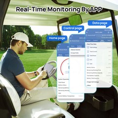 48V 100Ah LiFePO4 Golf Cart Battery 18A Charger Bluetooth Monitor Metal Case