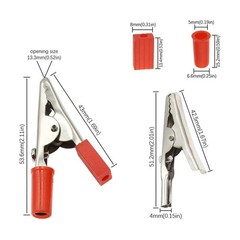 10Pcs Red Black Metal Alligator Test Clips Wire Solder Screw Electrical Clips