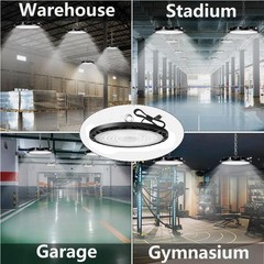 2 Pack 100W UFO Led High Bay Light Shop Industrial Commercial Factory Warehouse