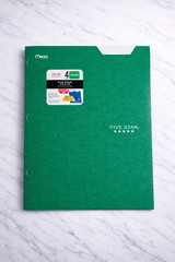 Five Star 4-Pocket Folder w/ Tabs – Assorted Colors – Mead Durable School Folder