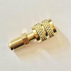 2Pcs R32 R454B Refrigerant Adapter Brass, 1/4 Inch Female to 1/4 Inch Male Rever