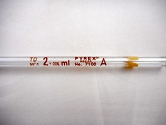 PYREX Glass Class A 2mL ±0.006 Bulb Reusable Volumetric Pipette Pipet 7100-2