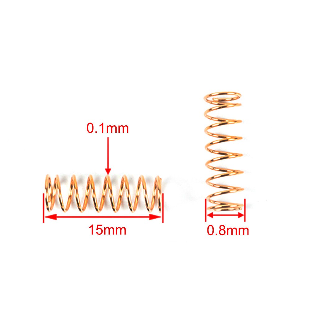 Miniature Compression Spring Brass Wire 5mm – 40mm Length 0.1mm – 1.2mm Diameter