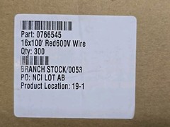 Carol 18410 16awg Stranded Copper PVC HookUp Wire AWM Red 100ft Appliance 600V