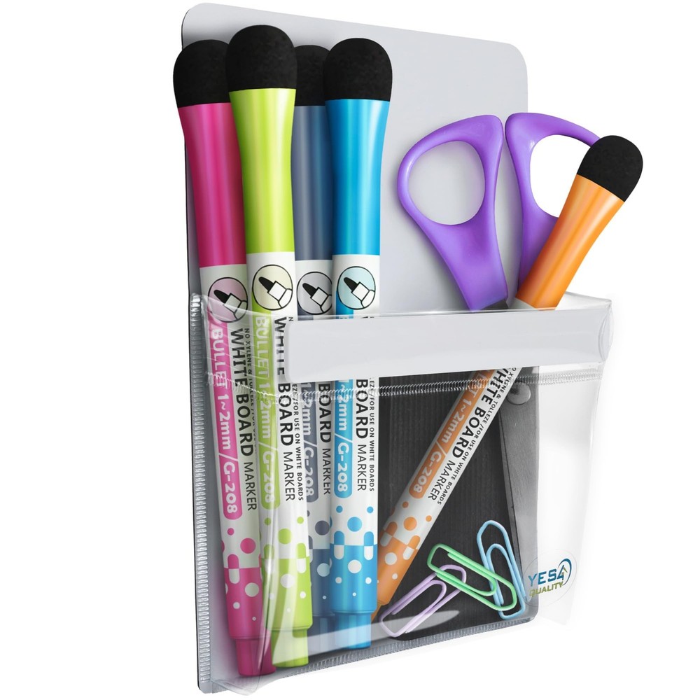 YES4QUALITY Magnetic Pen Holder for Refrigerator with Strong 1 Pack, White