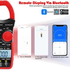 True RMS Digital Clamp Meter Multimeter AutoRanging AC DC Current Volt Amp Meter