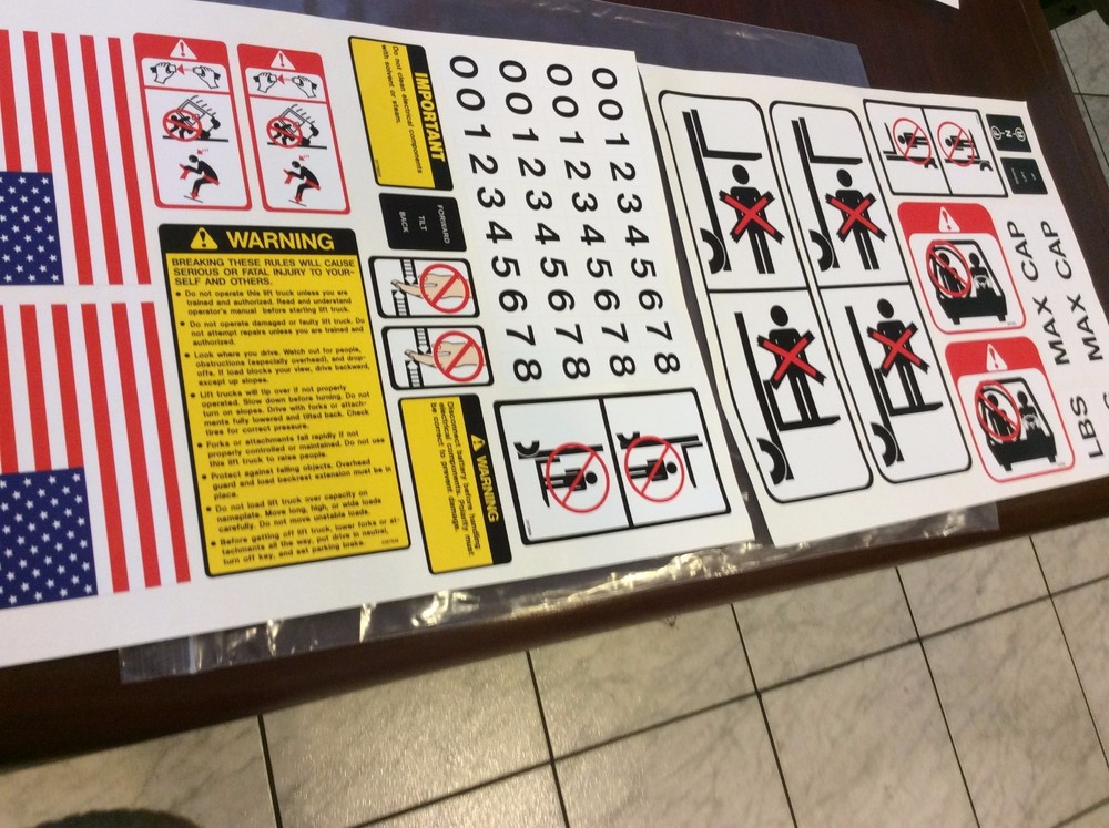 NEW Forklift Safety Decal KIT SY1711 Forklift OSHA Compliant kit