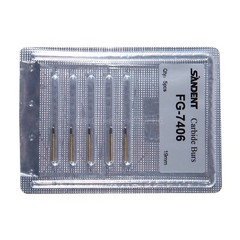 5 packs Dental Tungsten Carbide Burs Trimming & Finishing Egg Football FG 7406