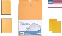 20 Pack Classic Brown Kraft 9″ x 12″ Envelopes with Clasp Closure – Made in USA