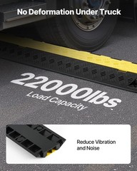 VEVOR Cable Protector Ramp TPU Cord Cover 22000 lbs/axle Capacity 2 Channel