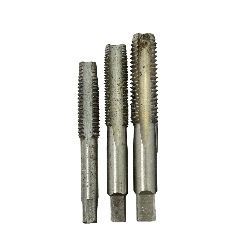 Lot of 3 Straight Flute Taps Champion 9/16in-18 NF HSS USA , 5/8in-11 NC GH3
