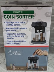 NEW Teacher’s Choice Digital Coin Sorter & Counter Automatic Bank w/20 Wrappers