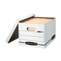 Bankers Box Basic Duty Letter Legal File Storage Box with Lid 10 Pack White