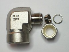 1 Swagelok Stainless Elbow Connector Fitting, 3/8″ Tube x 1/2″ F NPT, SS-600-8-8
