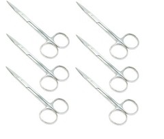 6 Iris Scissors 4.5″ Straight Surgical Dental Instrument Stainless Steel
